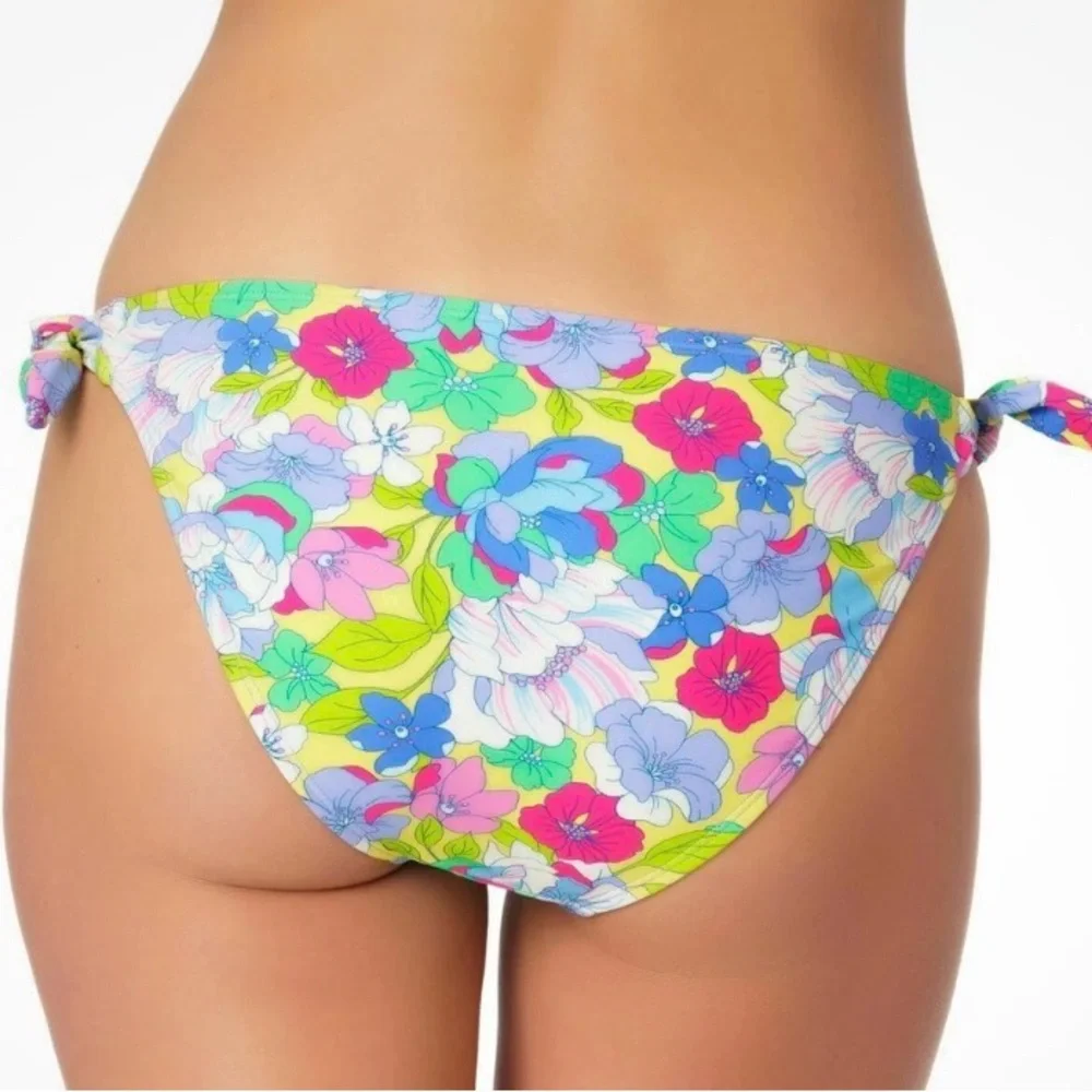 California Waves Side Tie Floral Bikini top size XL‎ NWT